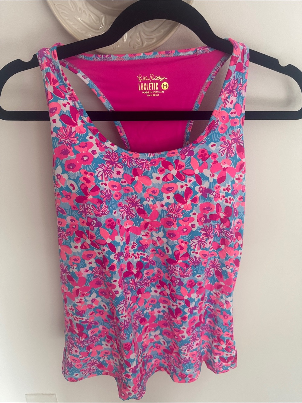 Lilly Pulitzer Bright Pink Floral Racerback Tank